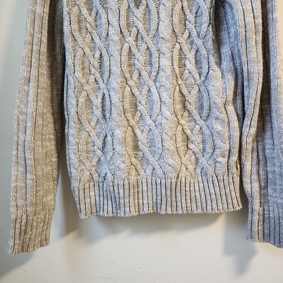 XRAY Jeans Mens Cable Knit Sherpa Lined Shawl Collar Pullover Sweater L - Picture 5 of 10